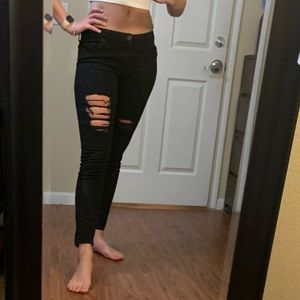 Black ripped jeans